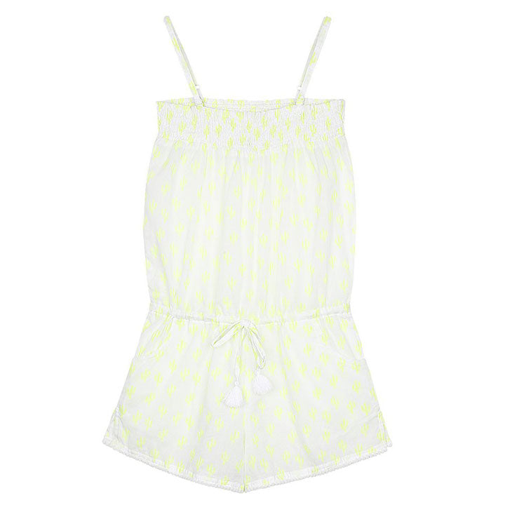 Edith Playsuit with Pompom Trim - Cactus Print